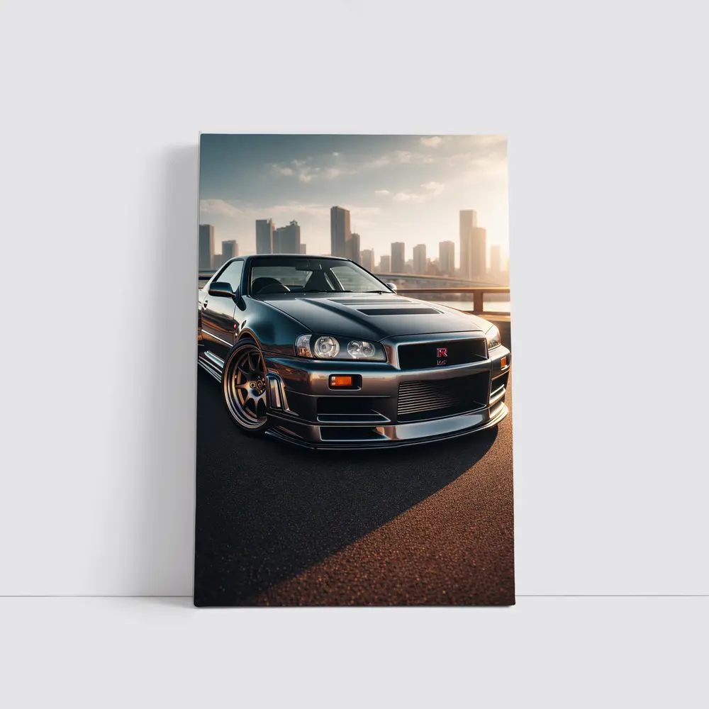 Nissan Skyline GT R R34 City Backdrop – Wall Art