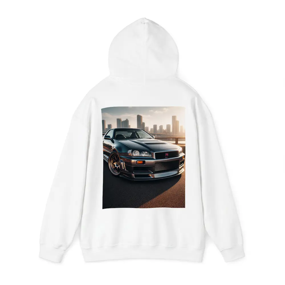 Nissan Skyline GT R R34 City Backdrop – Hoodies