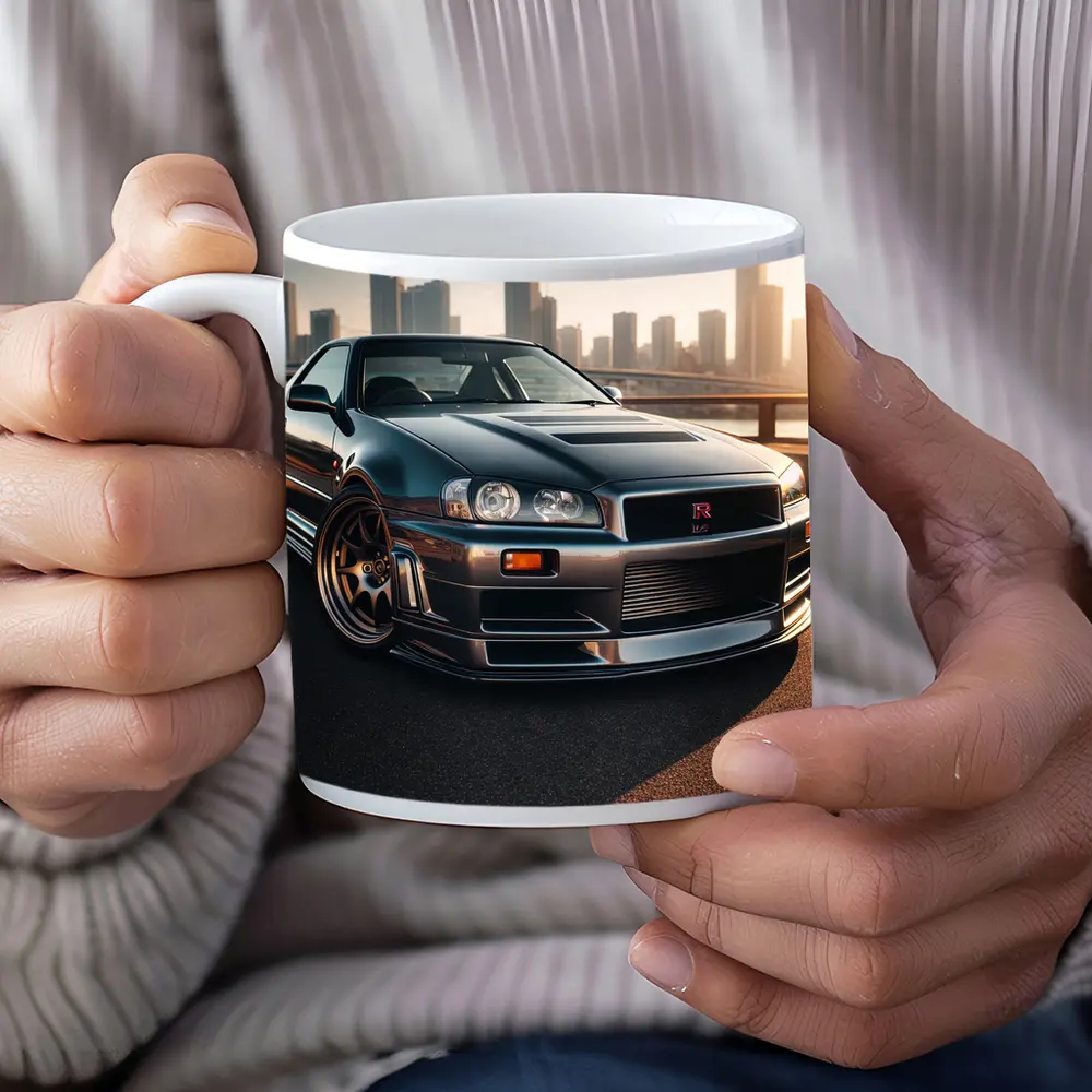 Nissan Skyline GT R R34 City Backdrop – Mugs