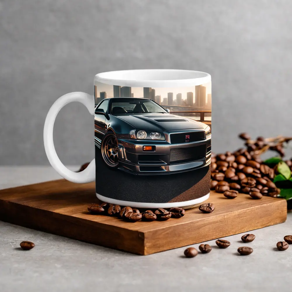 Nissan Skyline GT R R34 City Backdrop – Mugs