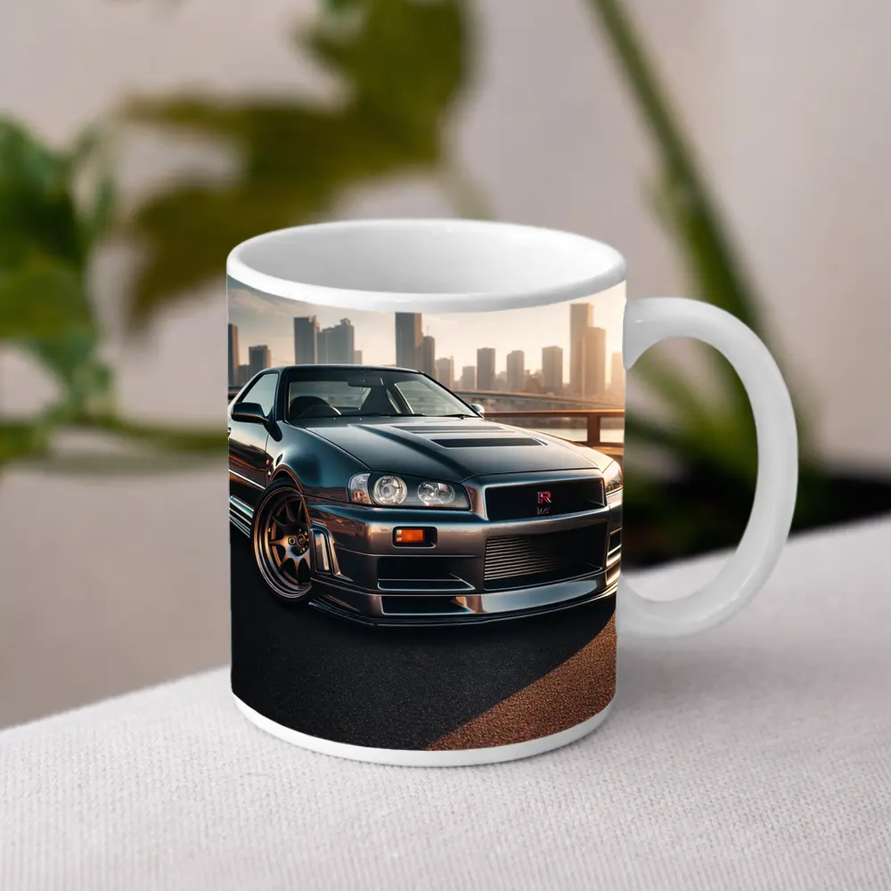 Nissan Skyline GT R R34 City Backdrop – Mugs