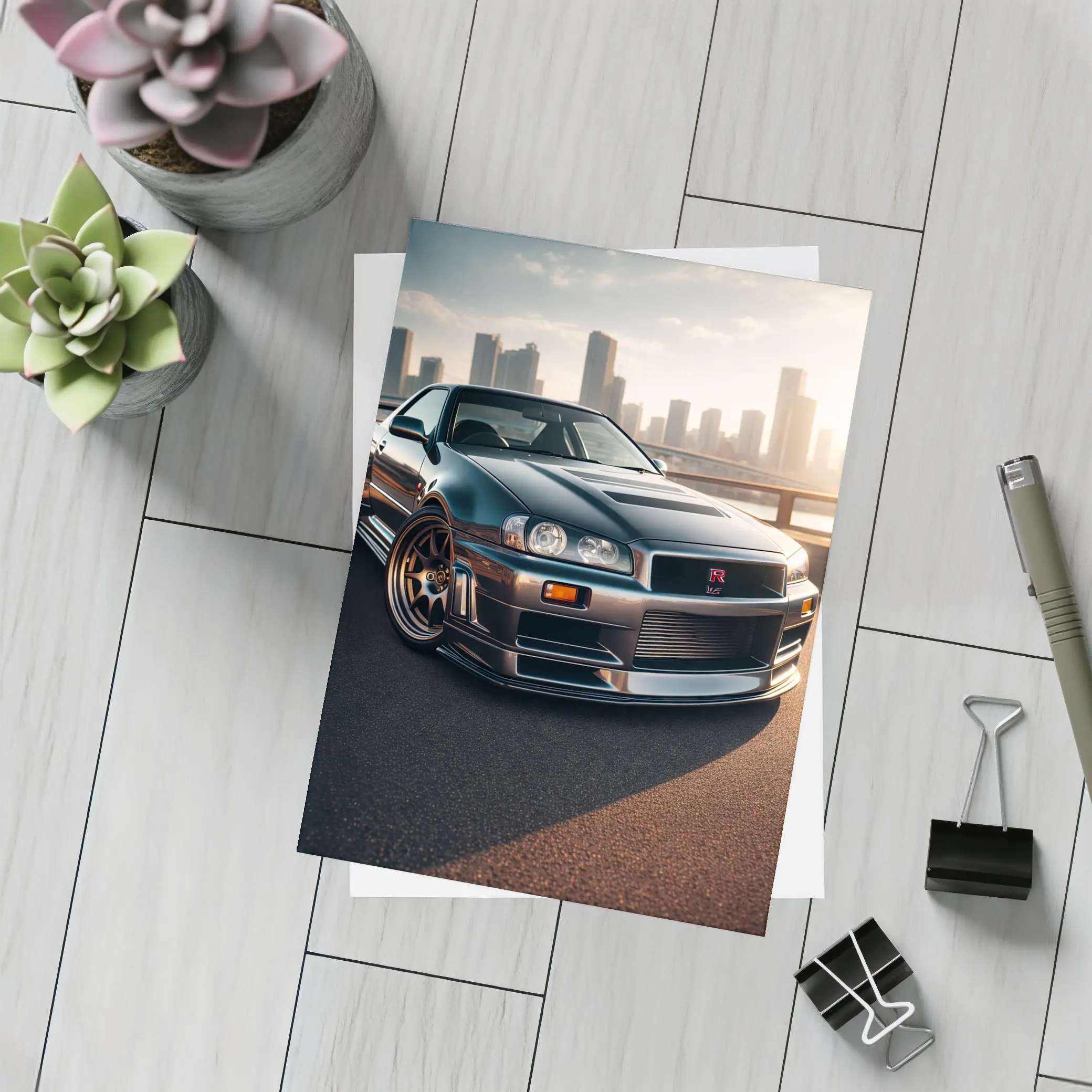Nissan Skyline GT R R34 City Backdrop – Postcards