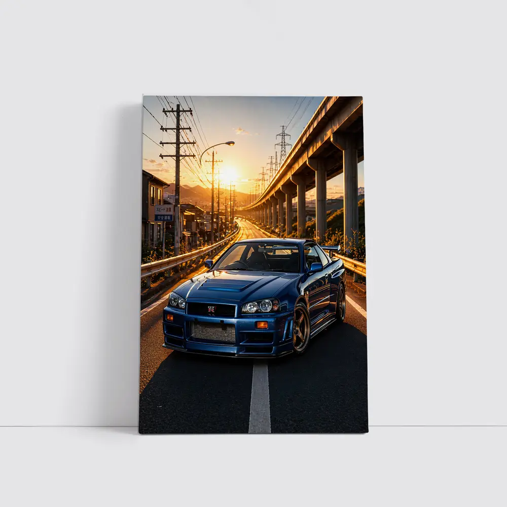 Nissan Skyline GT R R34 Sunset Street – Wall Art