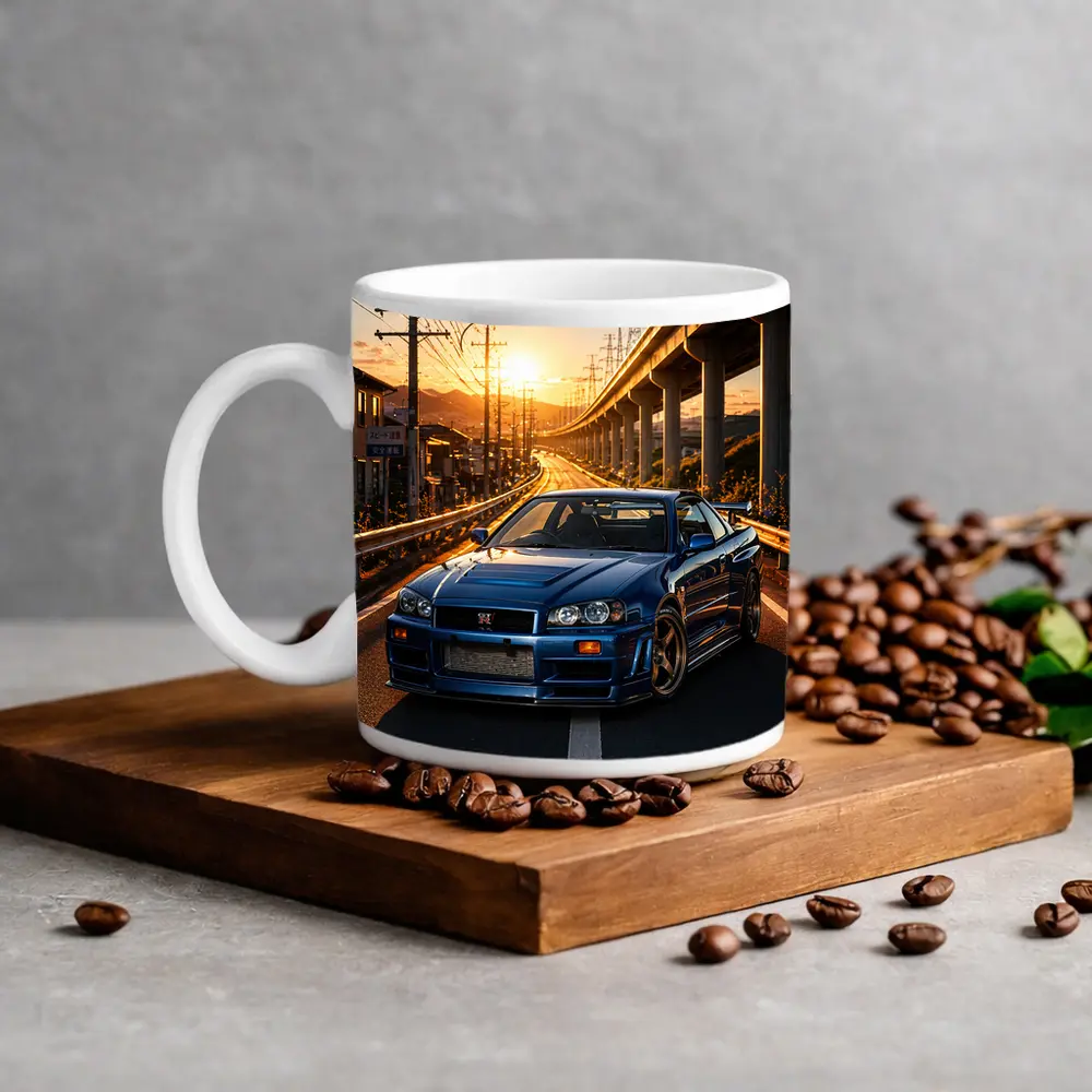 Nissan Skyline GT R R34 Sunset Street – Mugs