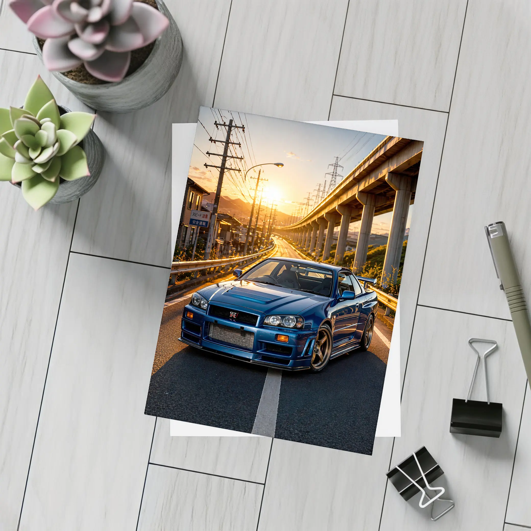 Nissan Skyline GT R R34 Sunset Street – Postcards