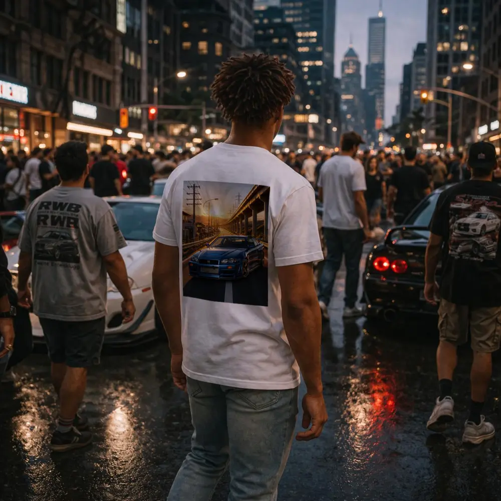Nissan Skyline GT R R34 Sunset Street – T-Shirts