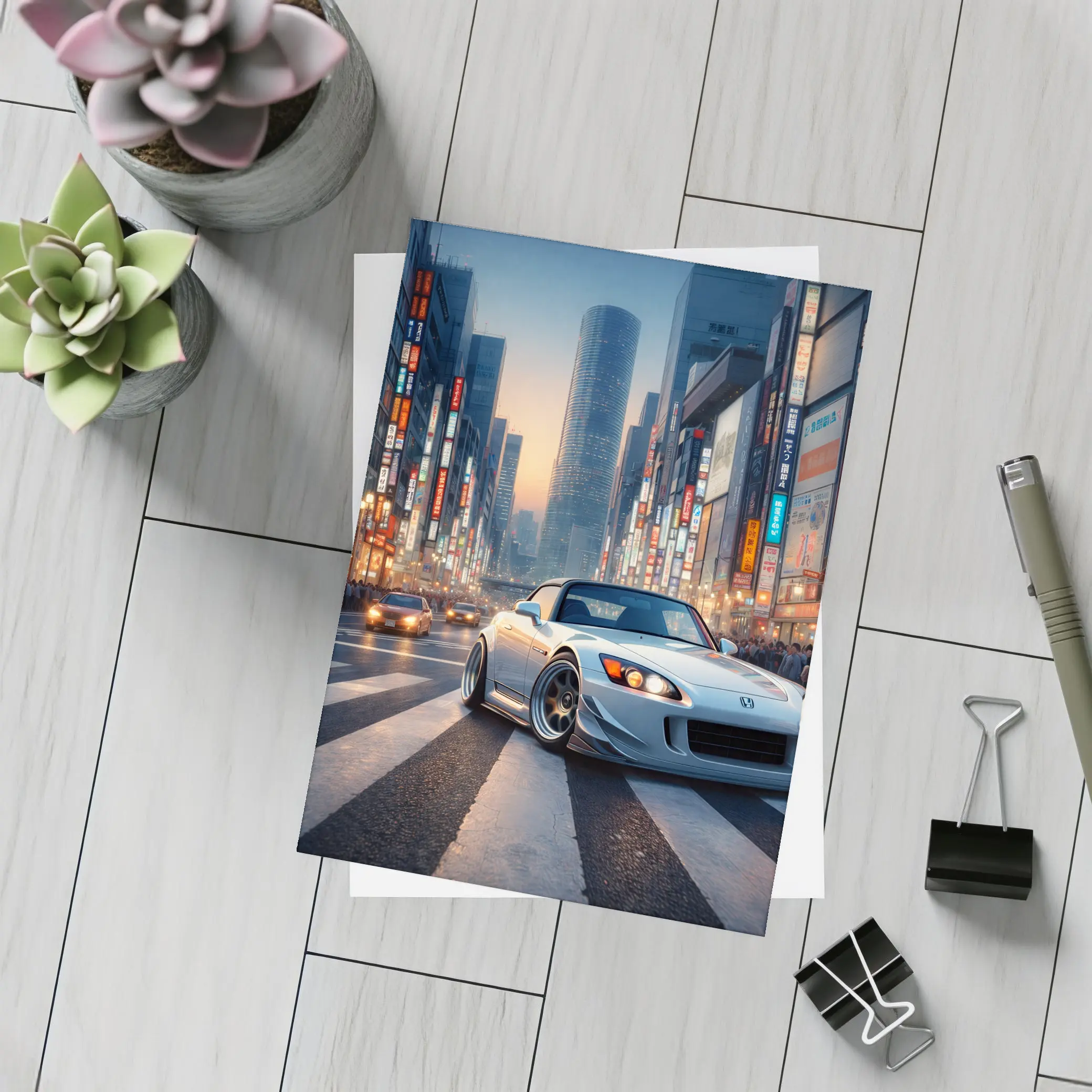 Honda S2000 Glowing Tokyo City Streets – Postcards