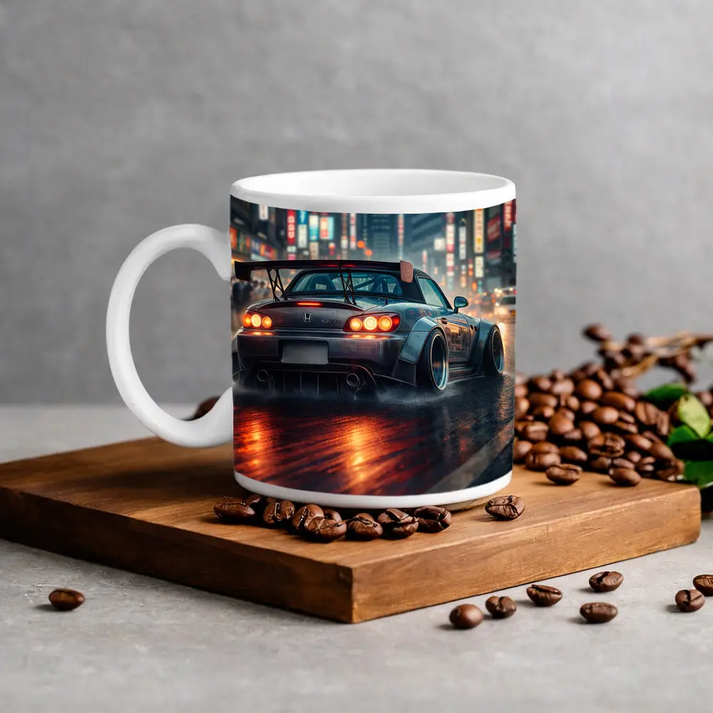 Honda S2000 Rainy City Street Night – Mugs