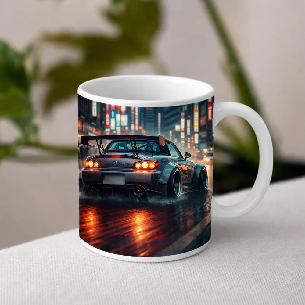 Honda S2000 Rainy City Street Night – Mugs