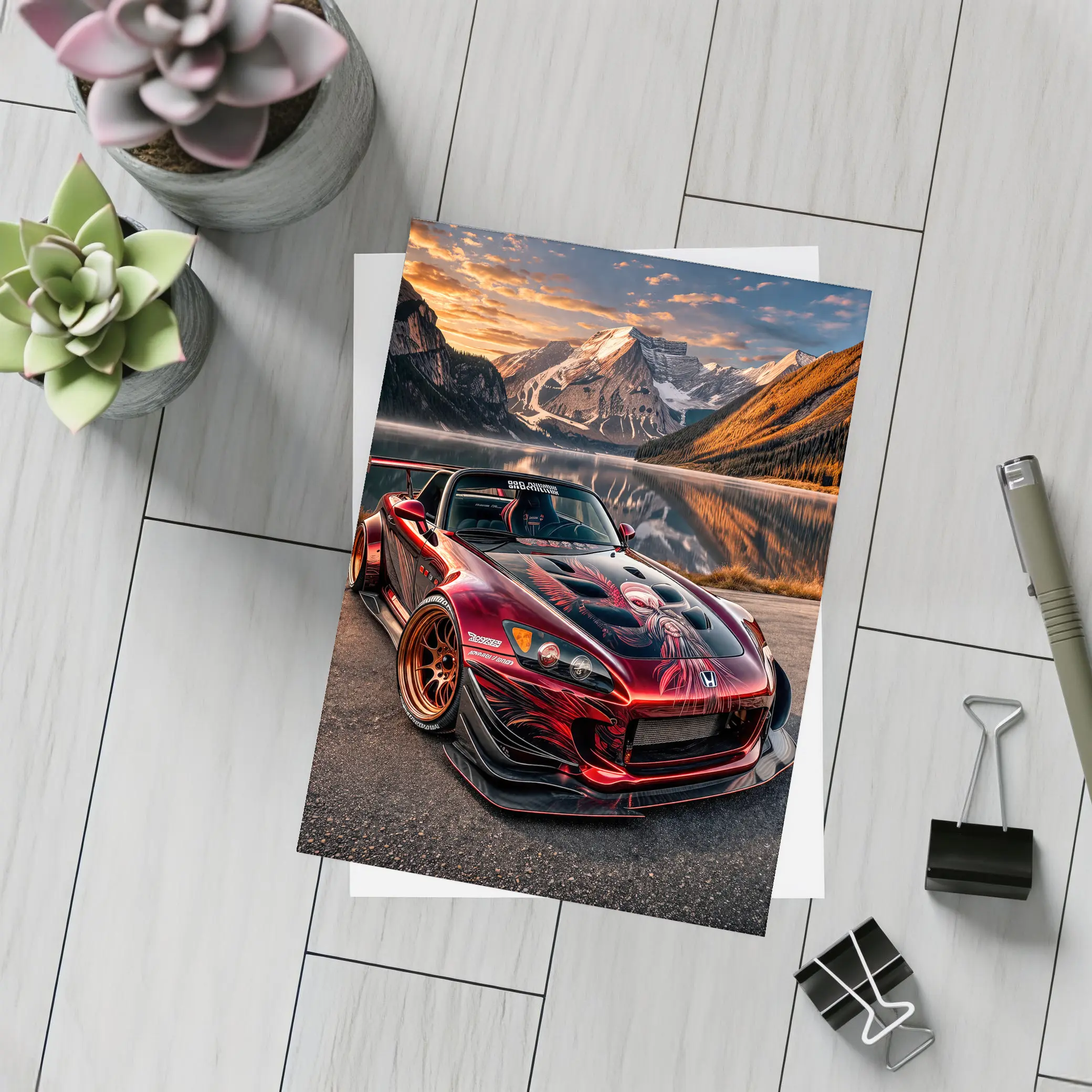 Honda S2000 Wide Body Mountain Lake Sunset – Postcards
