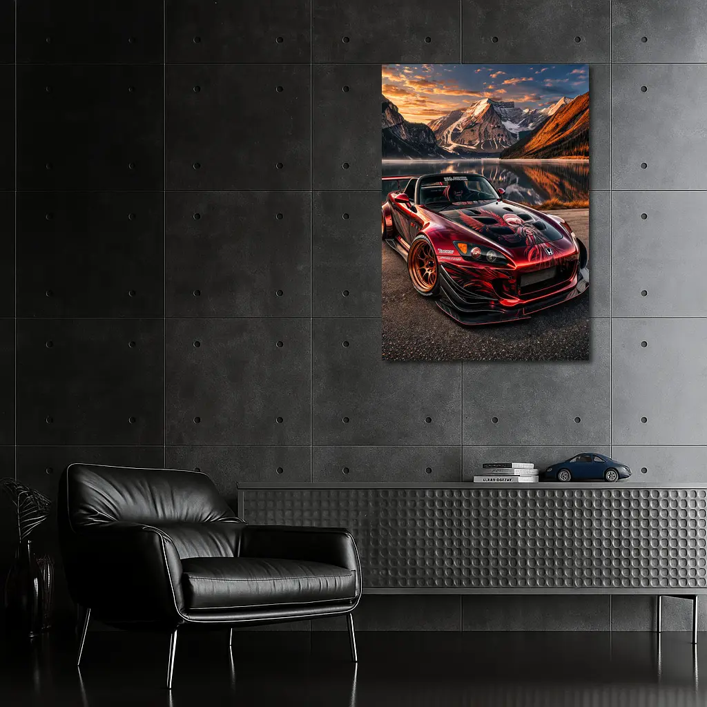 Honda S2000 Wide Body Mountain Lake Sunset – Wall Art