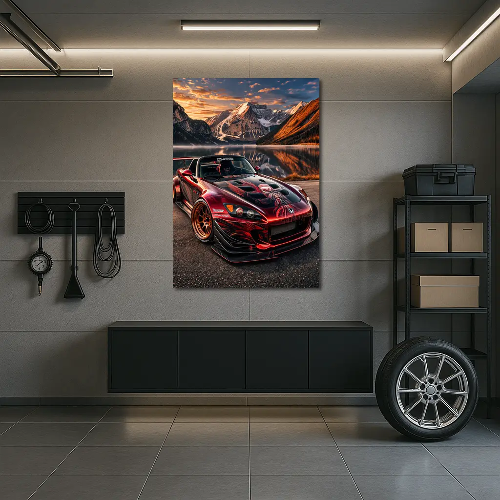 Honda S2000 Wide Body Mountain Lake Sunset – Wall Art