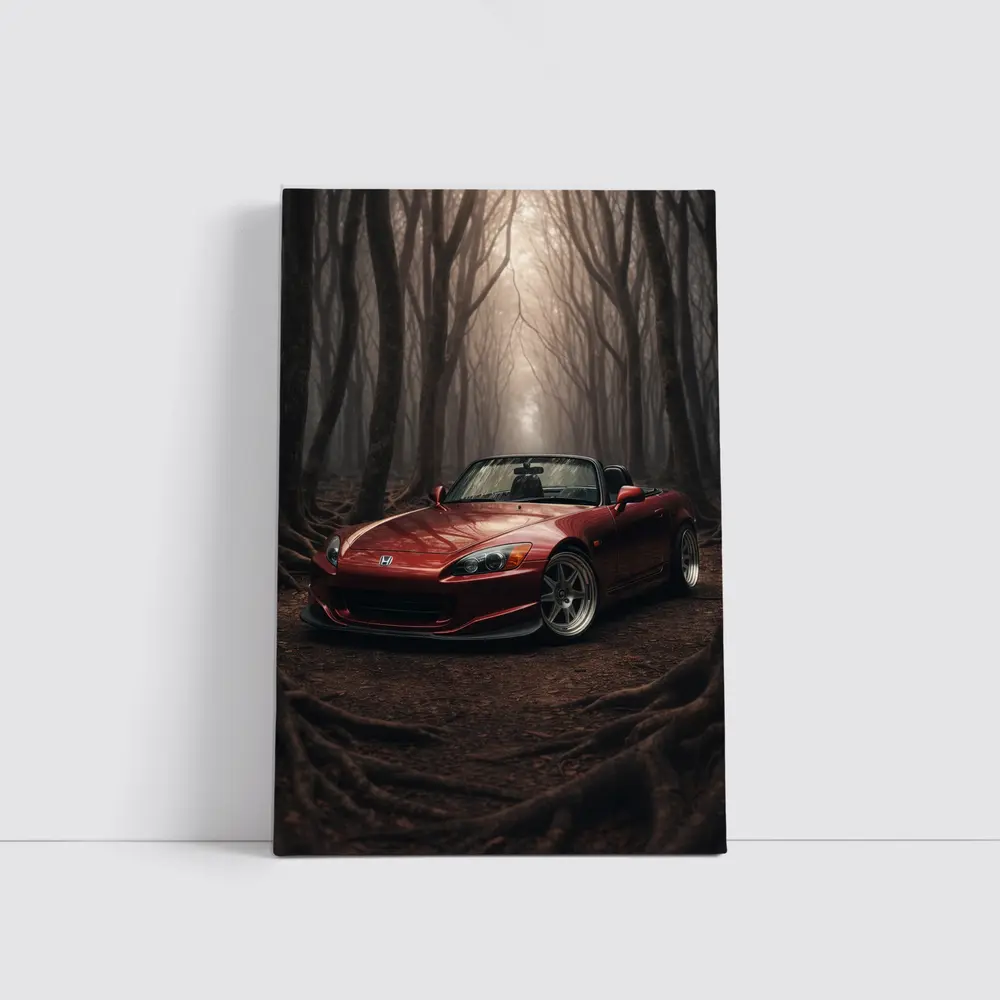 Honda S2000 Red Roadster Misty Forest – Wall Art