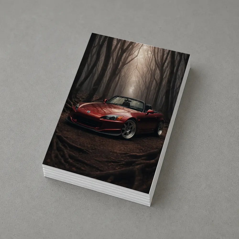 Honda S2000 Red Roadster Misty Forest – Postcards