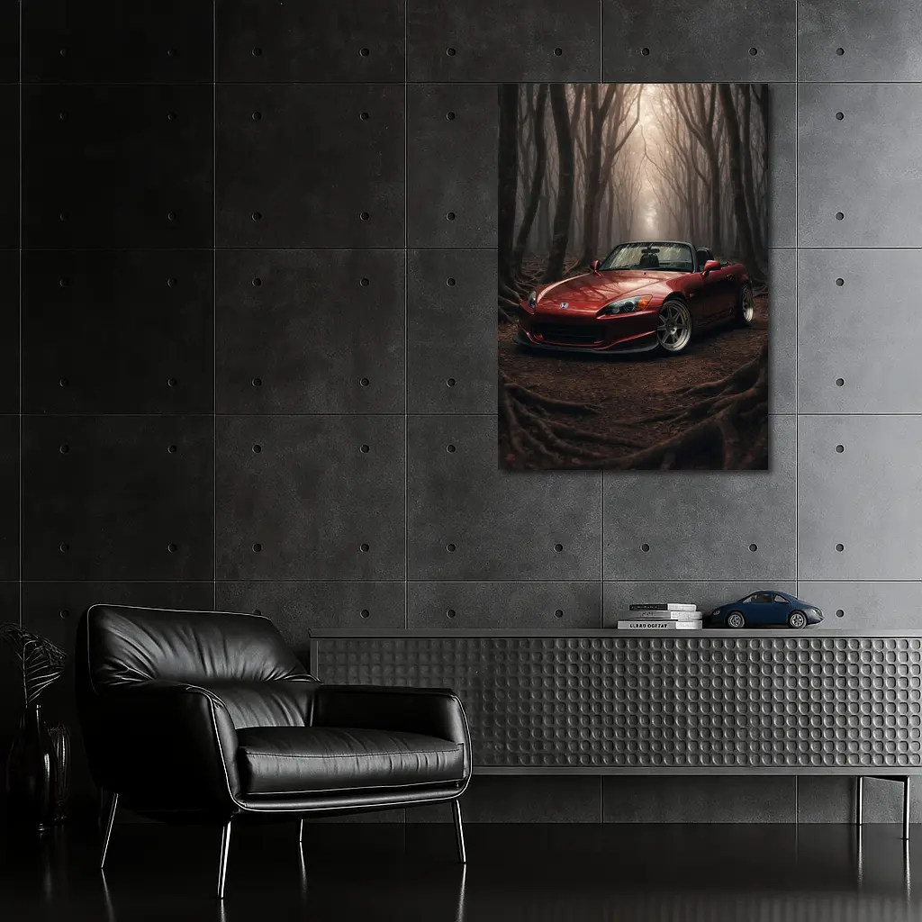 Honda S2000 Red Roadster Misty Forest – Wall Art