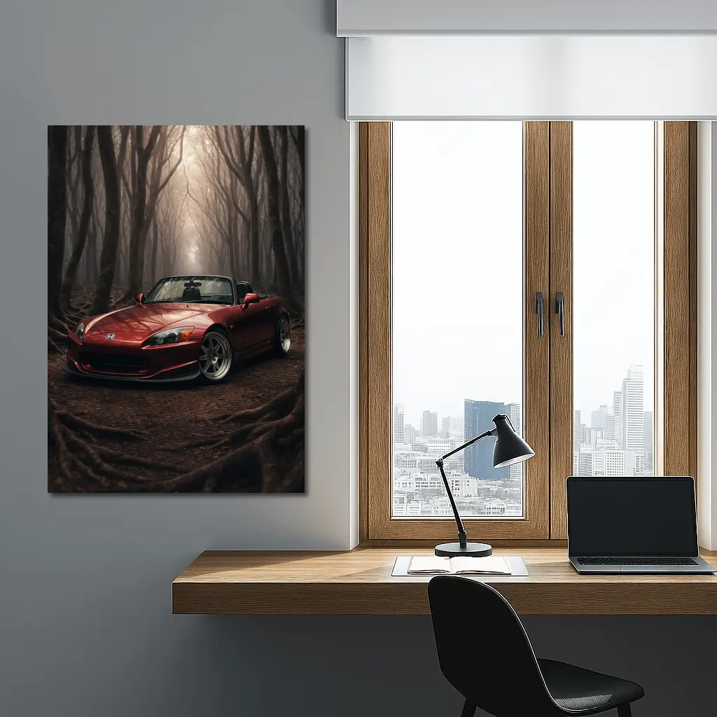 Honda S2000 Red Roadster Misty Forest – Wall Art