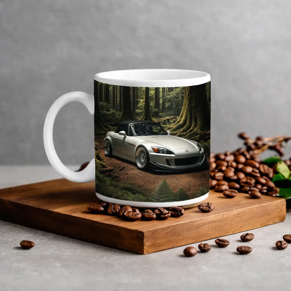 Honda S2000 Parked Deep Forest Setting – Mugs