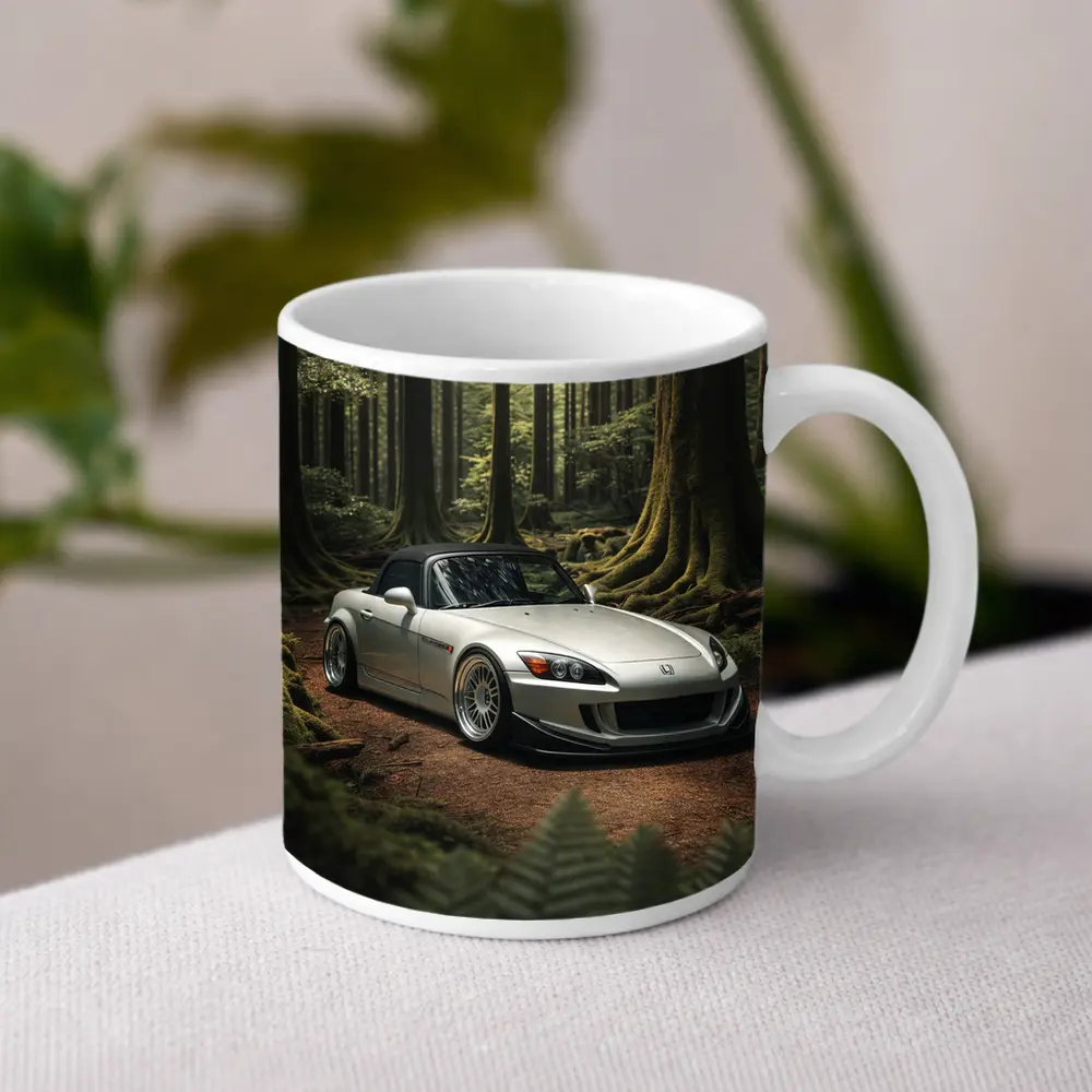 Honda S2000 Parked Deep Forest Setting – Mugs