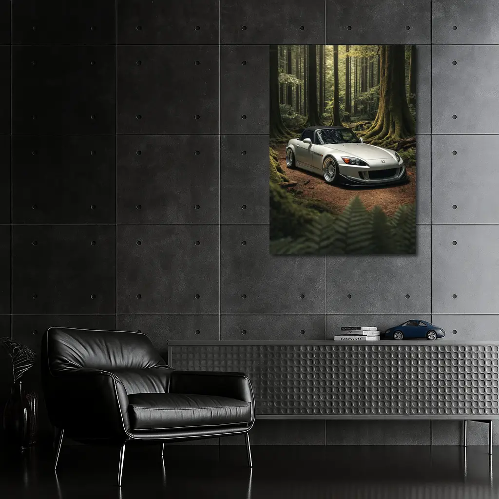 Honda S2000 Parked Deep Forest Setting – Wall Art