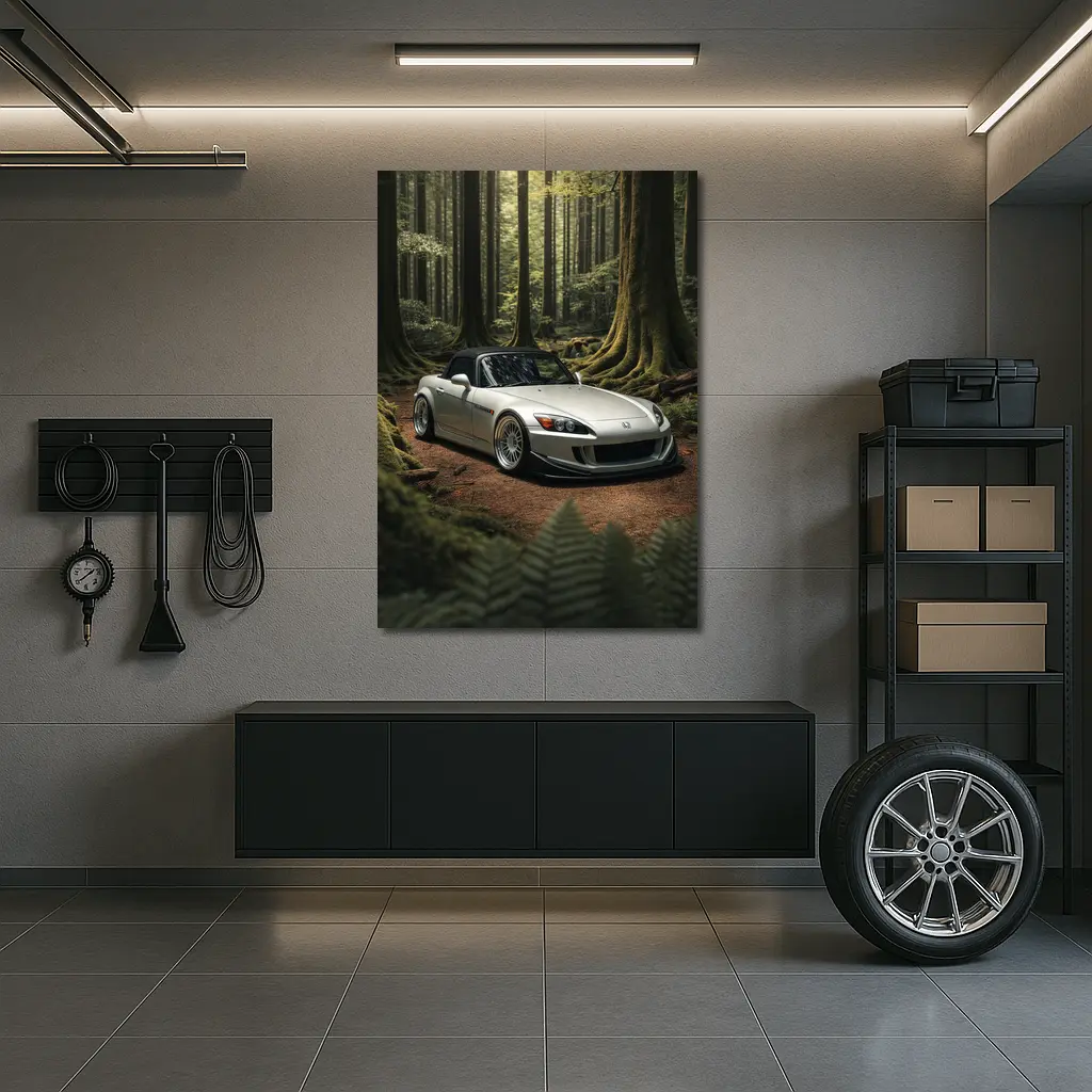 Honda S2000 Parked Deep Forest Setting – Wall Art