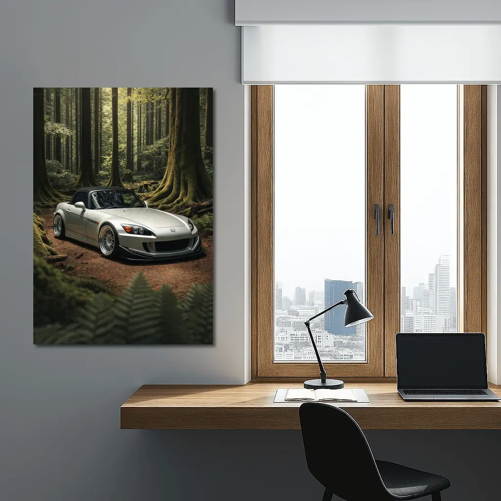 Honda S2000 Parked Deep Forest Setting – Wall Art