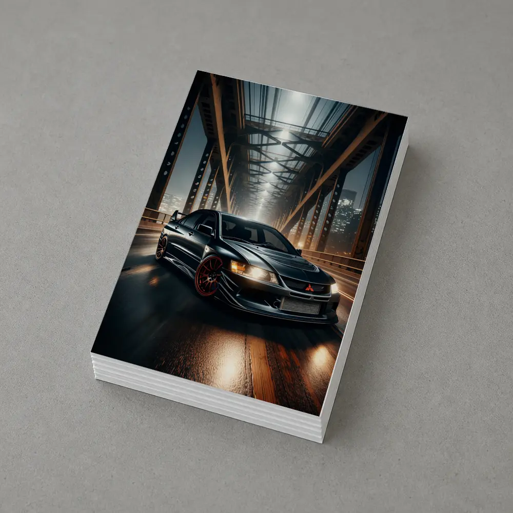 Mitsubishi Lancer Evolution Night Bridge Drive – Postcards