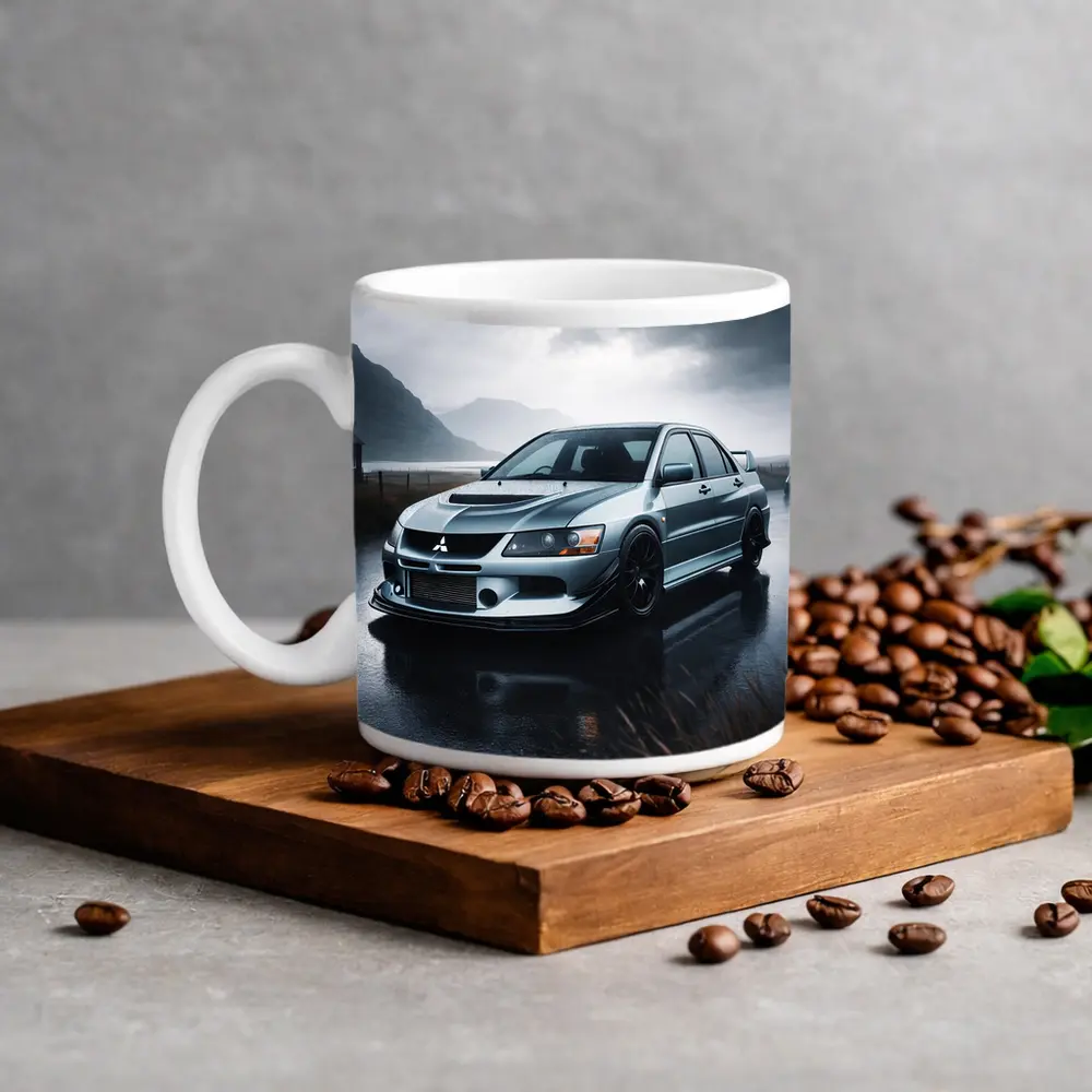 Mitsubishi Lancer Evolution Rainy Day Drive – Mugs
