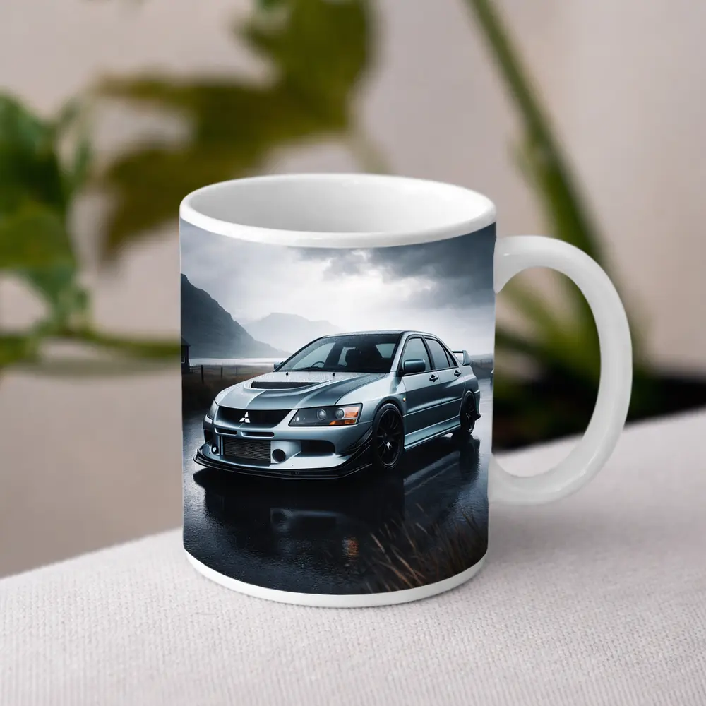 Mitsubishi Lancer Evolution Rainy Day Drive – Mugs