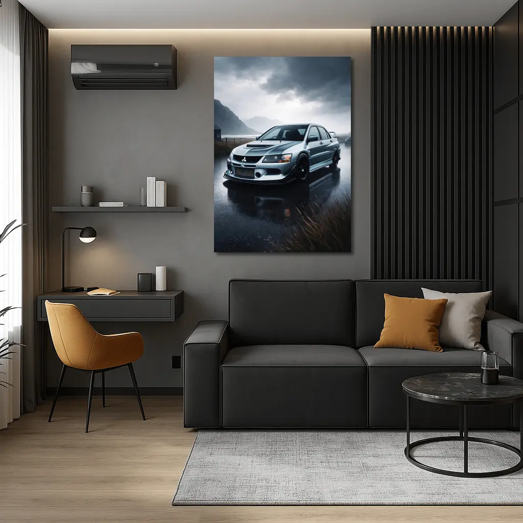 Mitsubishi Lancer Evolution Rainy Day Drive – Wall Art