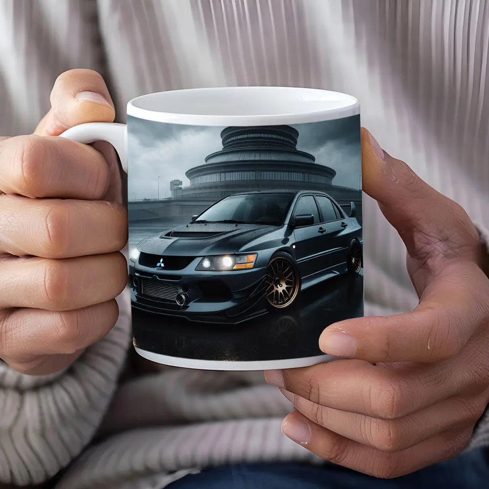 Mitsubishi Lancer Evolution Rainy Dark Skies – Mugs