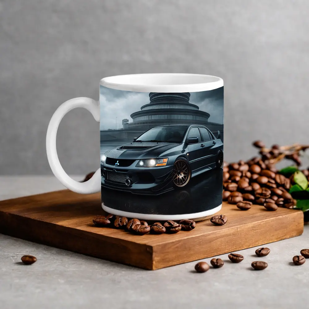 Mitsubishi Lancer Evolution Rainy Dark Skies – Mugs