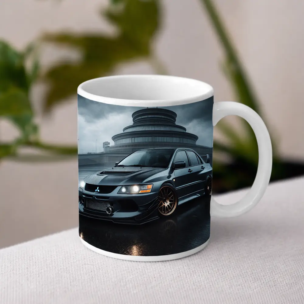 Mitsubishi Lancer Evolution Rainy Dark Skies – Mugs