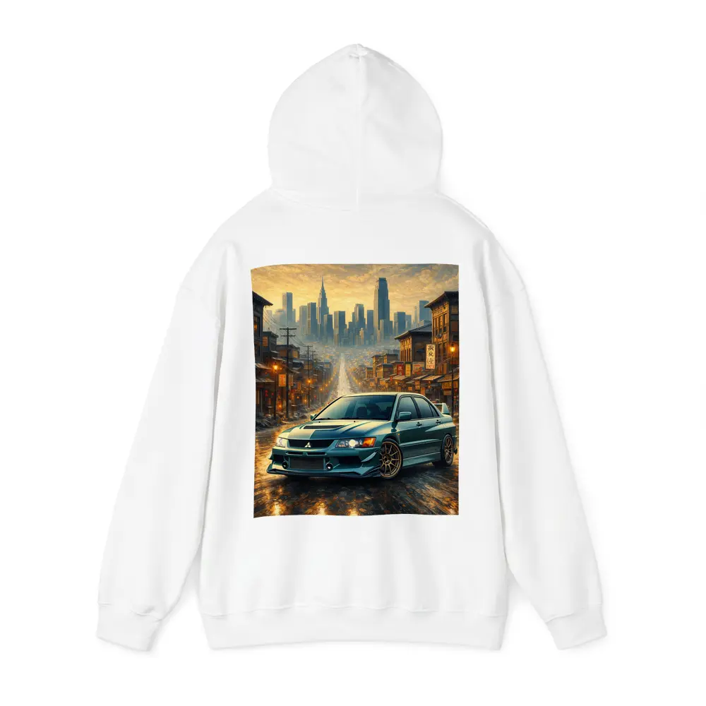 Mitsubishi Lancer Evolution City Street Scene – Hoodies