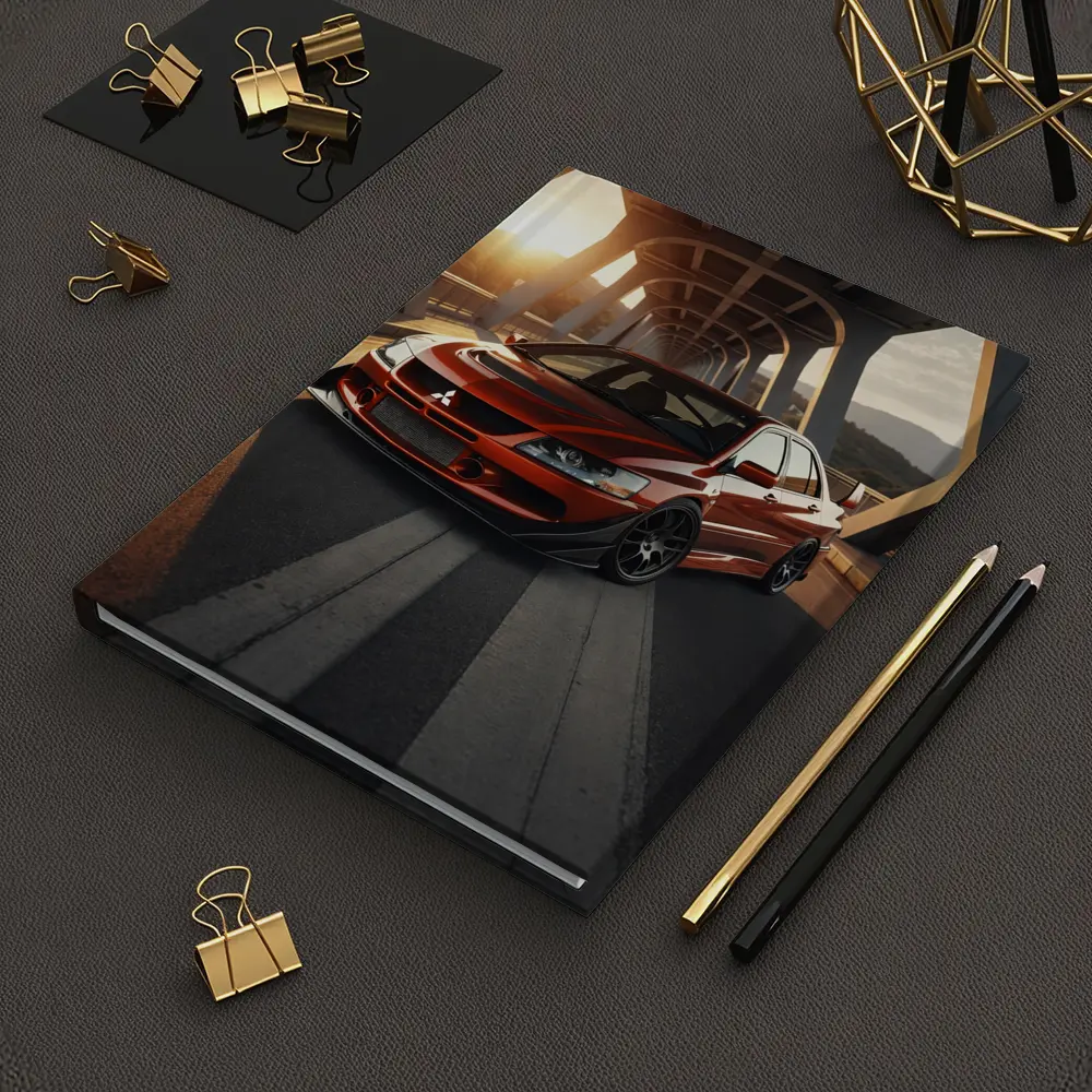 Mitsubishi Lancer Evolution Red On Bridge – Notebooks