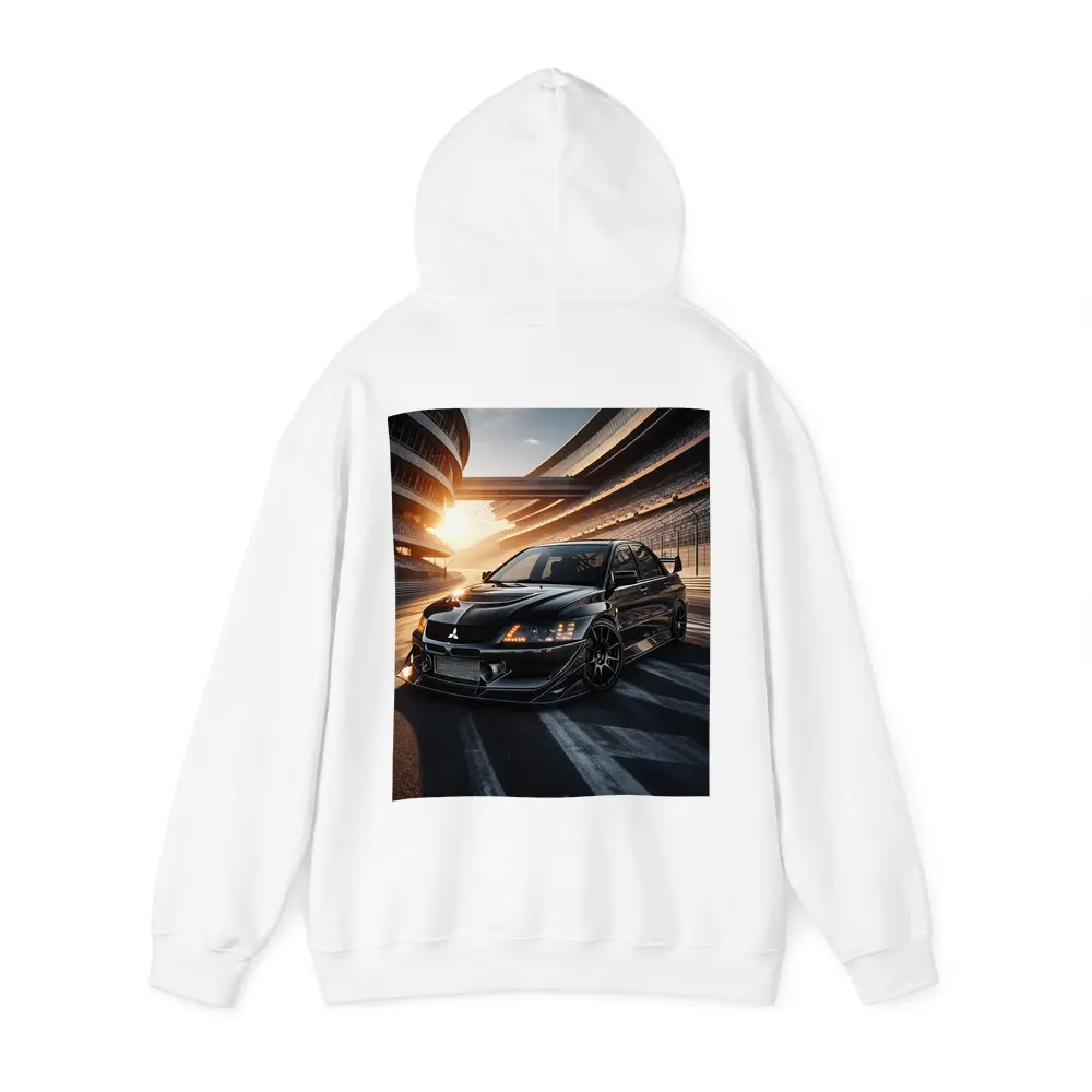 Mitsubishi Lancer Evolution Black Track Sunset – Hoodies