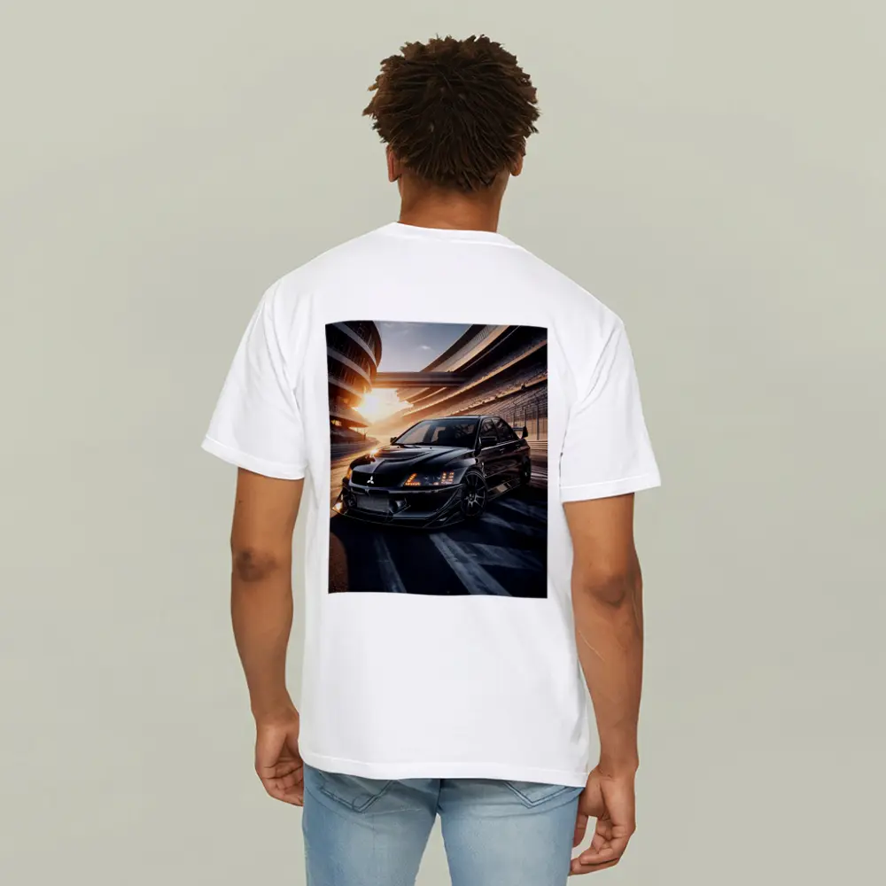 Mitsubishi Lancer Evolution Black Track Sunset – T-Shirts