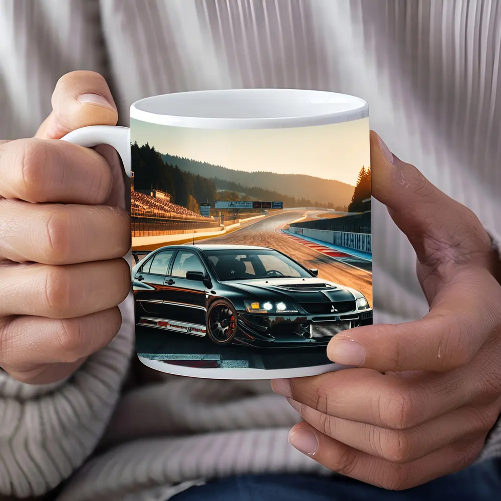 Mitsubishi Lancer Evolution Black Race Track – Mugs