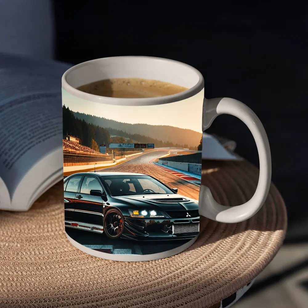 Mitsubishi Lancer Evolution Black Race Track – Mugs