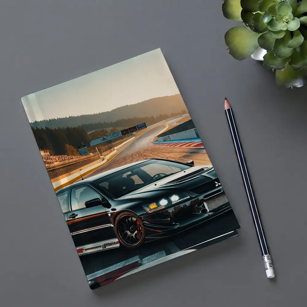 Mitsubishi Lancer Evolution Black Race Track – Notebooks