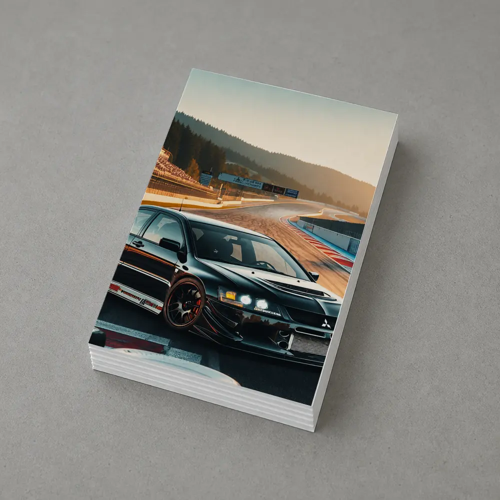 Mitsubishi Lancer Evolution Black Race Track – Postcards
