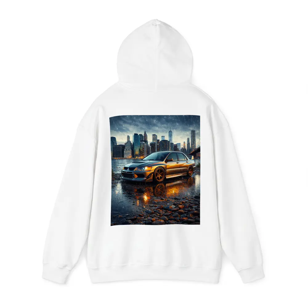 Mitsubishi Lancer Evolution Rainy City Night – Hoodies