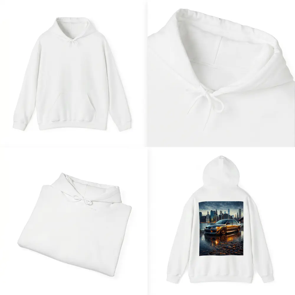 Mitsubishi Lancer Evolution Rainy City Night – Hoodies