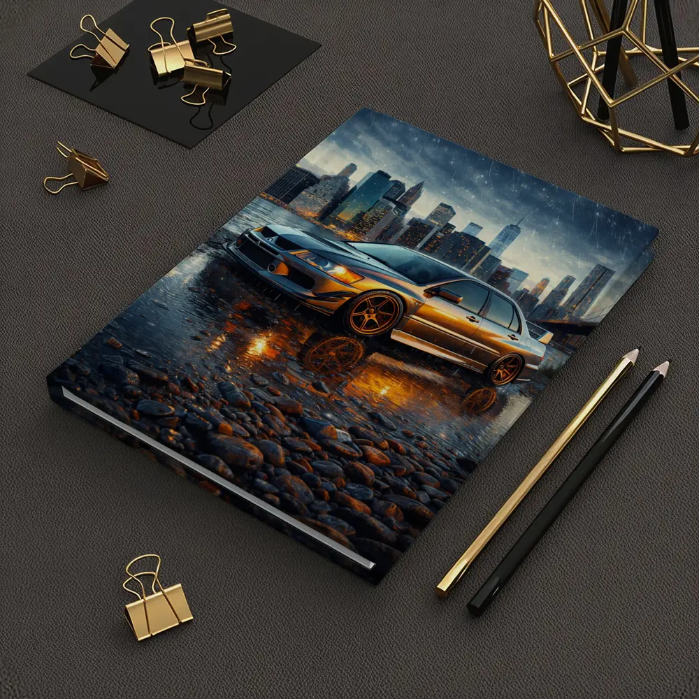 Mitsubishi Lancer Evolution Rainy City Night – Notebooks