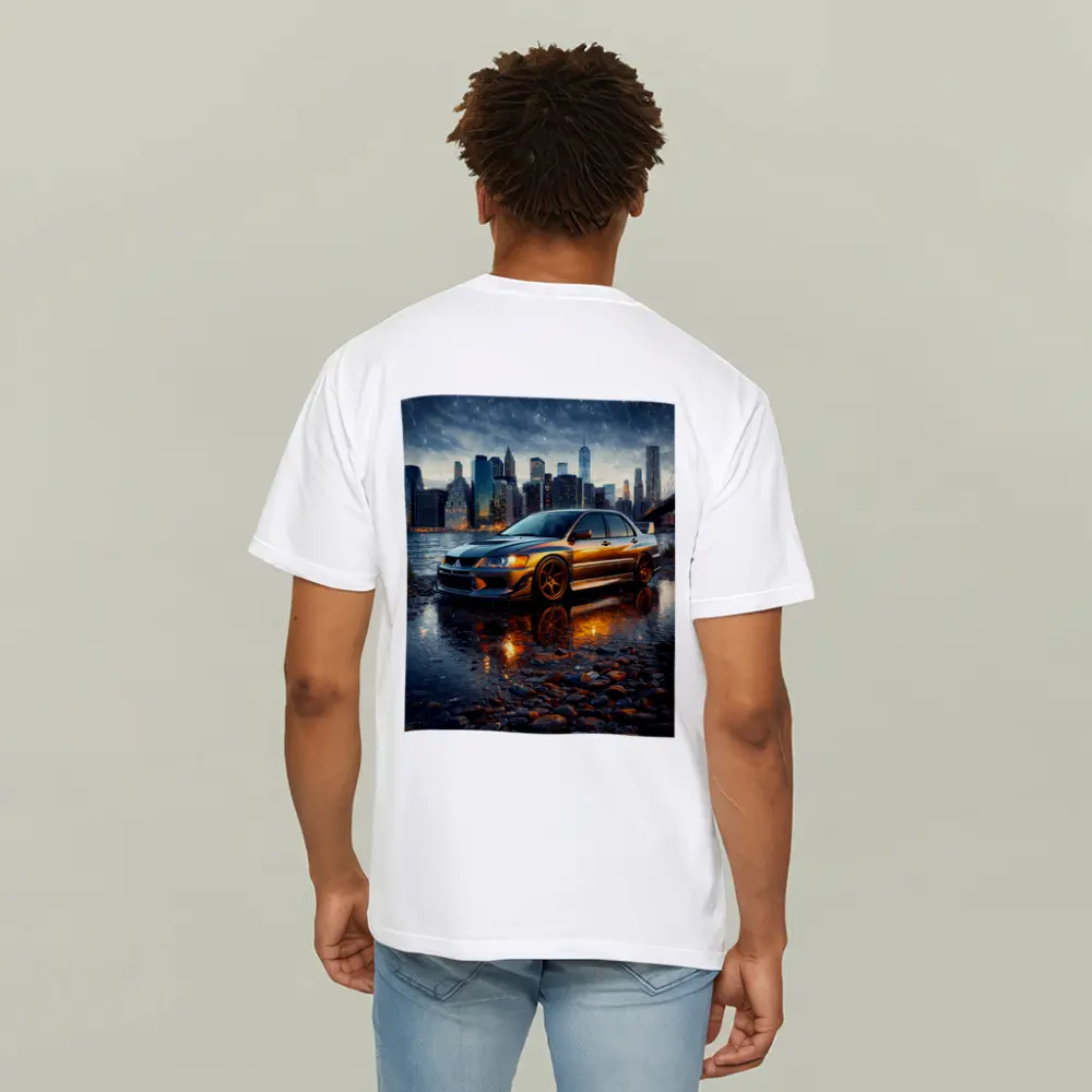 Mitsubishi Lancer Evolution Rainy City Night – T-Shirts