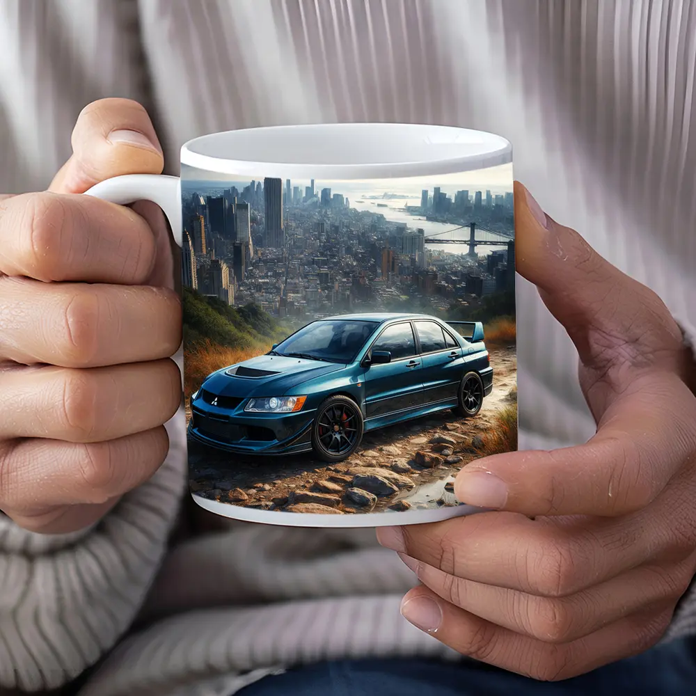 Mitsubishi Lancer Evolution New York City Skyline – Mugs