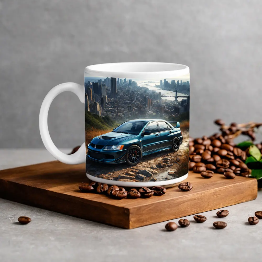Mitsubishi Lancer Evolution New York City Skyline – Mugs