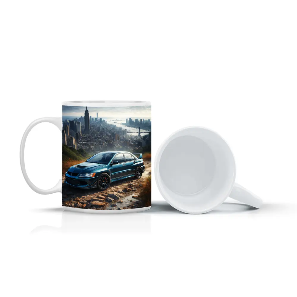 Mitsubishi Lancer Evolution New York City Skyline – Mugs