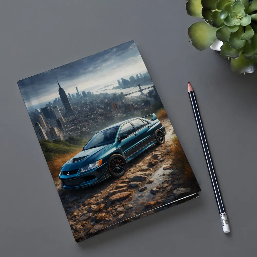 Mitsubishi Lancer Evolution New York City Skyline – Notebooks