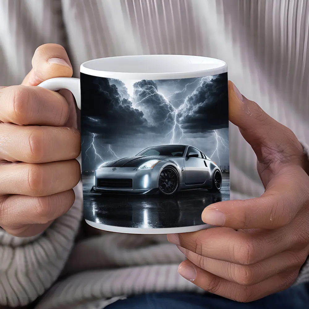 Nissan 350Z Silver Storm Lightning Night – Mugs