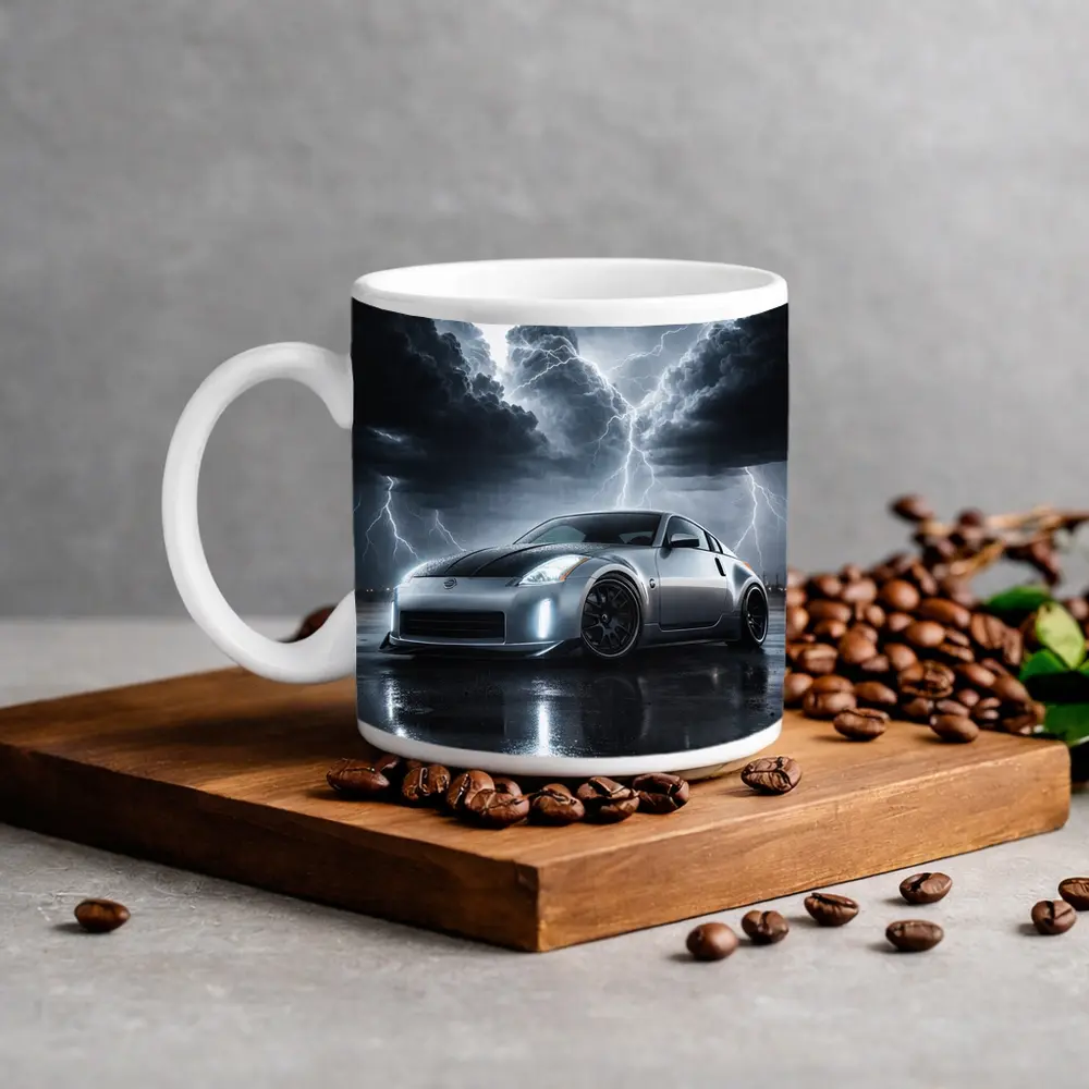 Nissan 350Z Silver Storm Lightning Night – Mugs